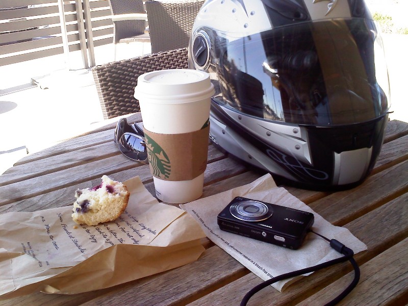 Breakfast and coffee at Starbucks.