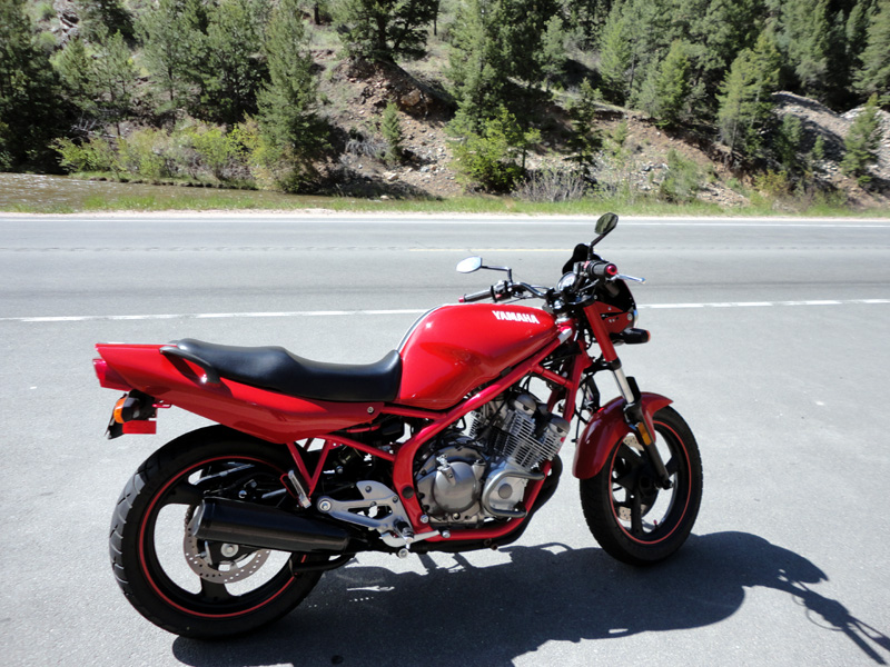 Photograph of my XJ600 (Seca II) on Coal Creek Canyon motorcycle ride
